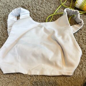 White Ruched Crop Top Zara small